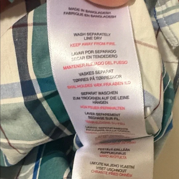 Bench Green and White Plaid Short-Sleeve Button-Down Shirt New with Tags - Picture 8 of 11